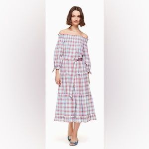 Kate Spade Madras Off The Shoulder Dress